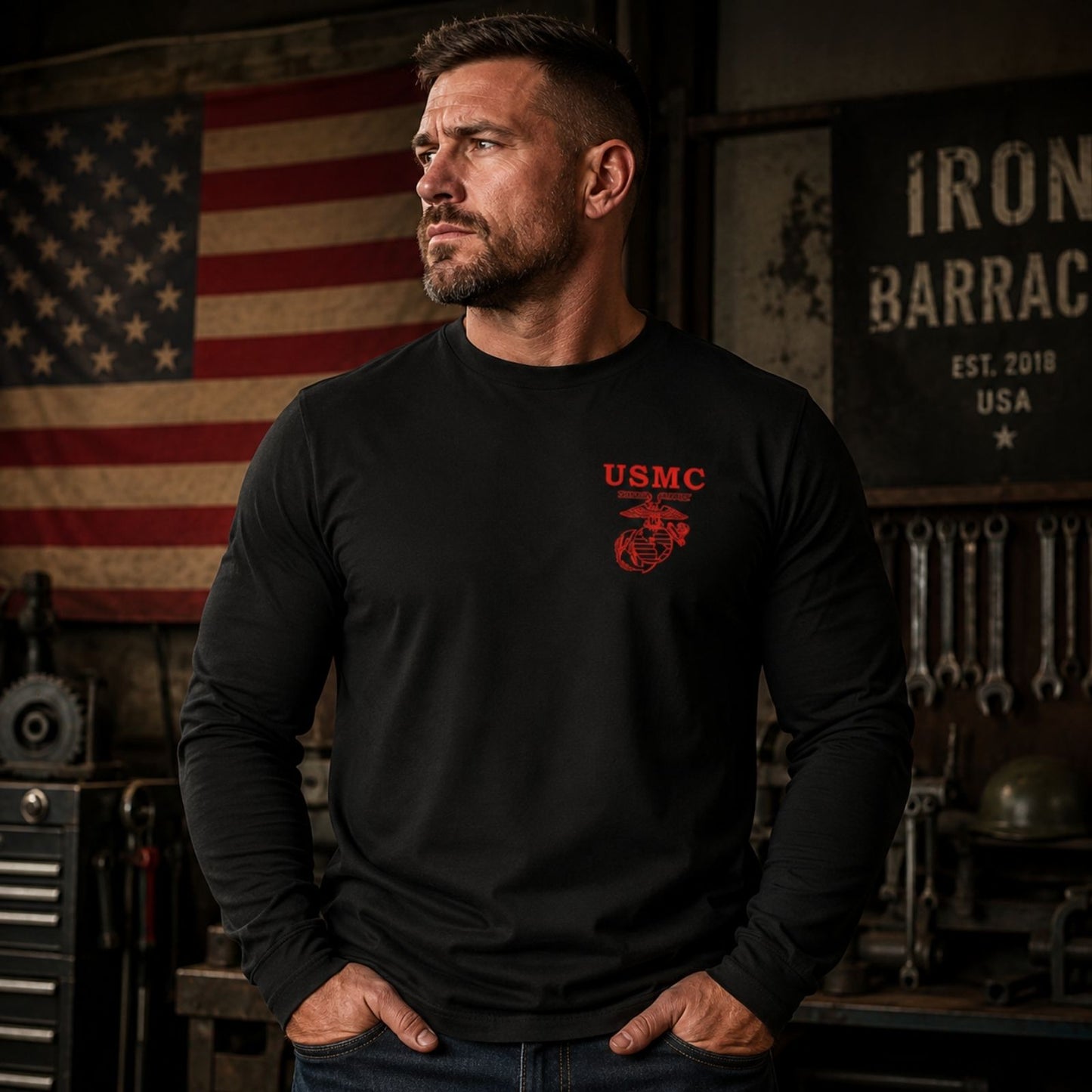 One Mind Any Weapon USMC Long Sleeve Shirt