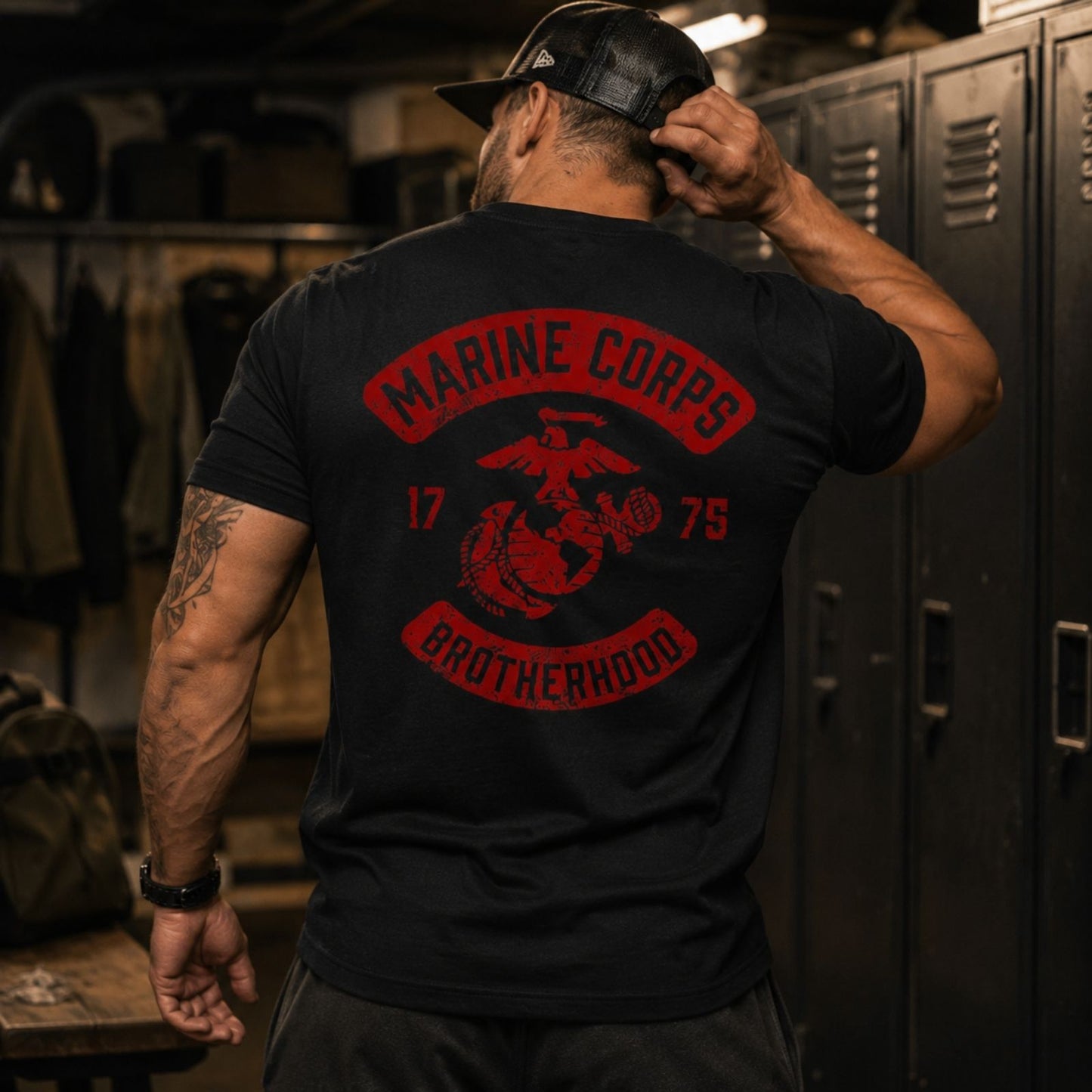 Marine Corps Brotherhood 1775 Distressed Red EGA T-Shirt