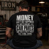 Money Can Buy Car Parts — Funny Mechanic Back Print Tee