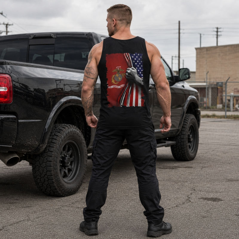 United States Marine Corps Flag Reveal Tank Top