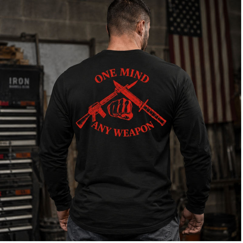 One Mind Any Weapon USMC Long Sleeve Shirt