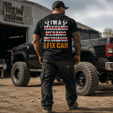 I Fix Car T-Shirt – Funny Mechanic Back Print Tee