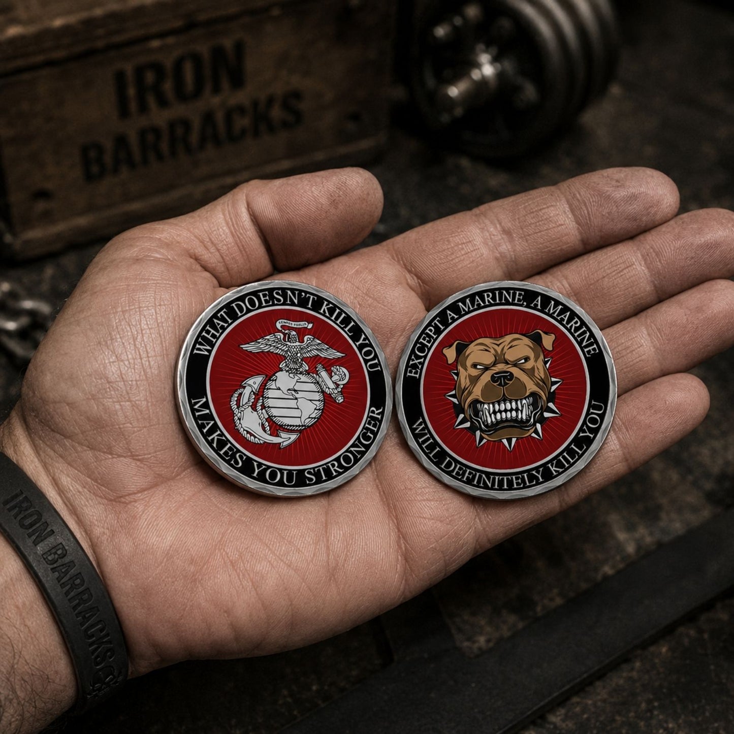 USMC What Doesn't Kill You Challenge Coin
