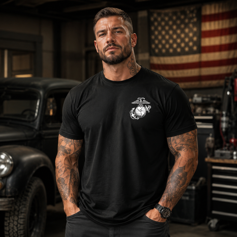 Live For Nothing Or Die For Something – USMC Back Print T-Shirt