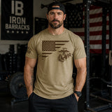 USMC Split Flag Coyote Brown Shirt