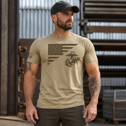 USMC Split Flag Coyote Brown Shirt